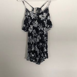 Black floral romper